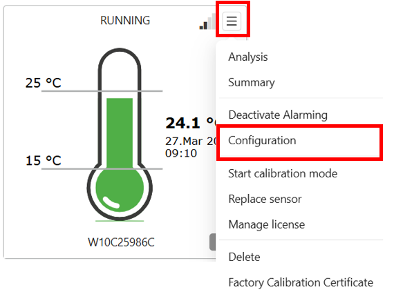 Reconfigure a Sensor