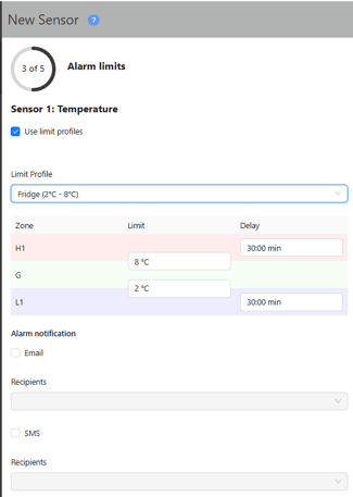 ECOLOG-PRO Radio_Alarm limits