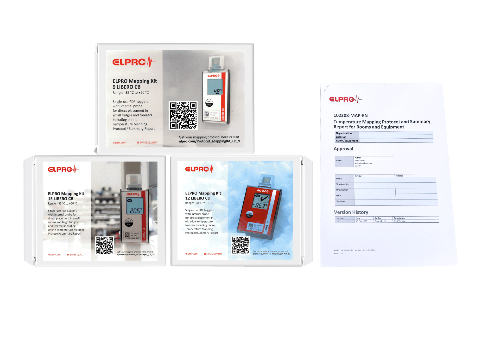 Three boxes of mapping kits and a rapport stand next to each other. Three boxes of mapping kits and a rapport stand next to each other.