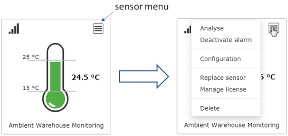 Dashboard_Sensor menu closed and open