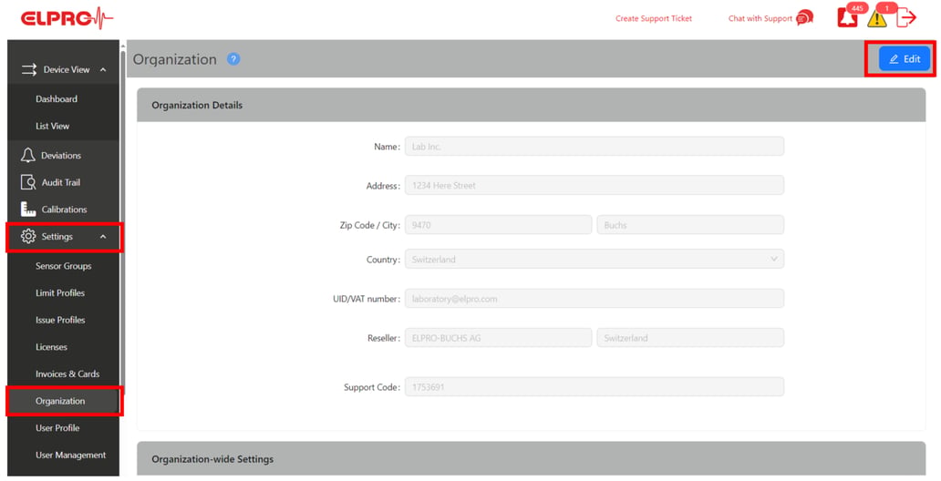 How to manage organization settings