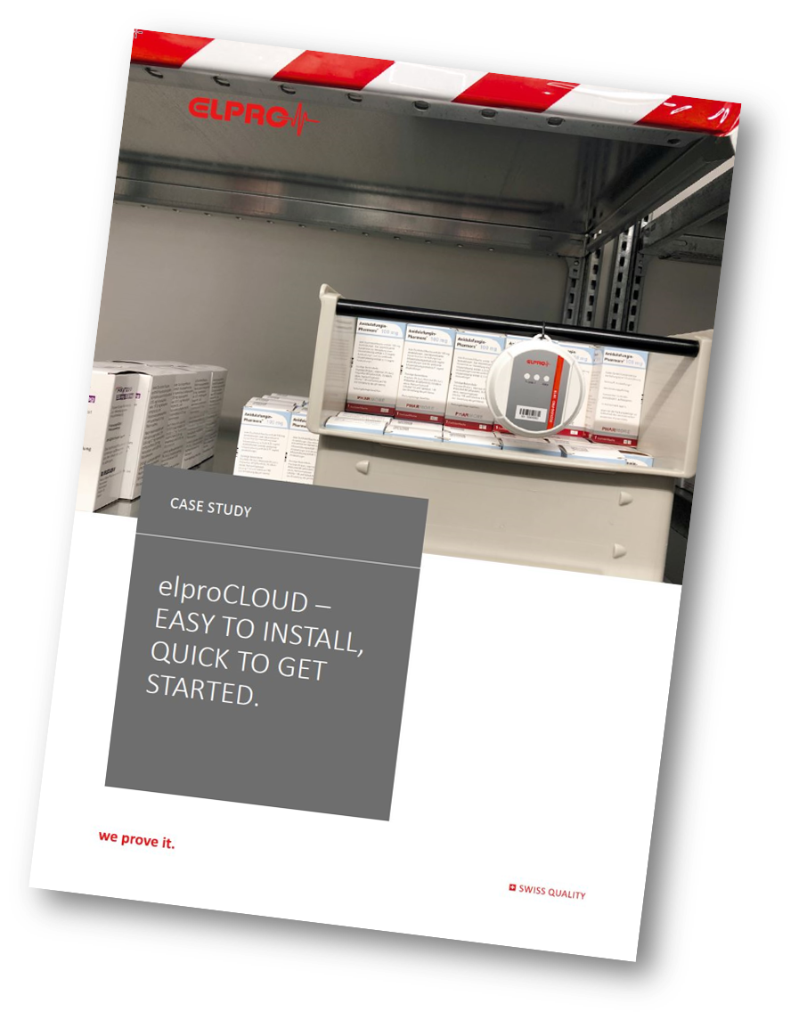 Monitoring device in a storage cabinet.