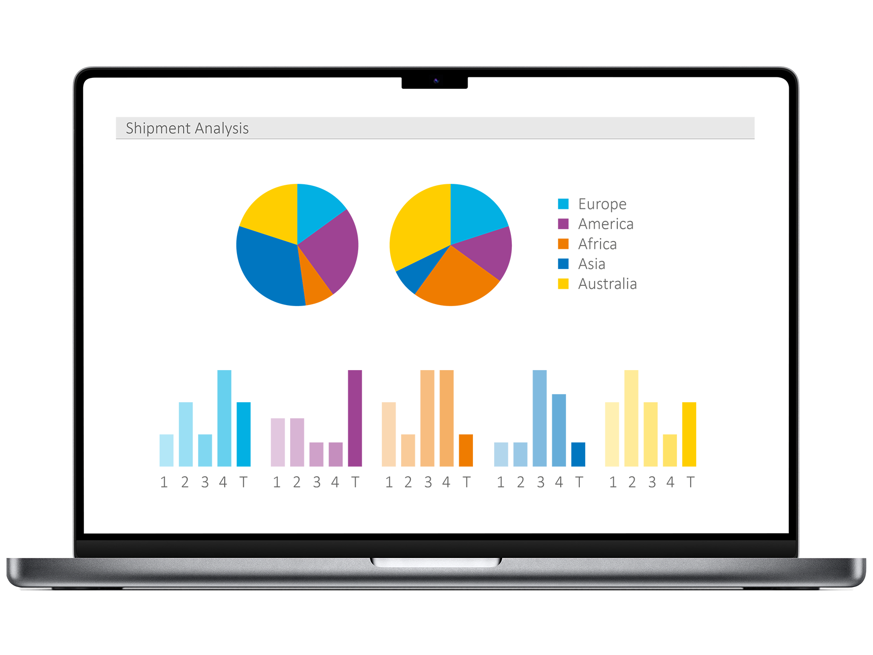 Illustration showing bar and pie charts.