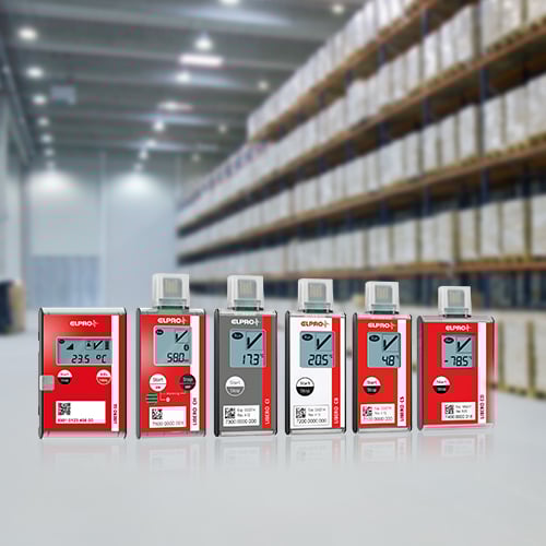 LIBERO devices stand on the floor in a warehouse.