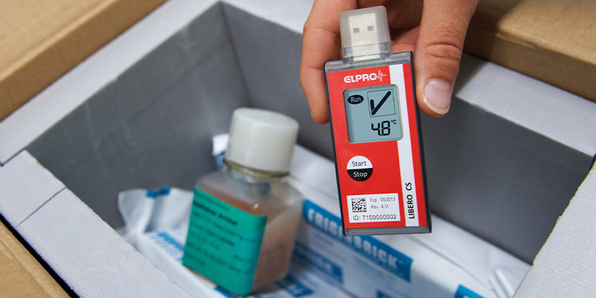 LIBERO device is placed in a box full of medication.