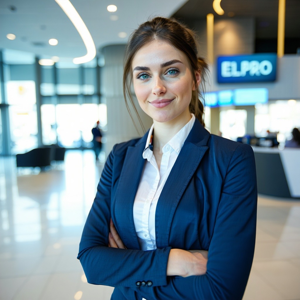 Woman in casual clothes smiles at the camera.