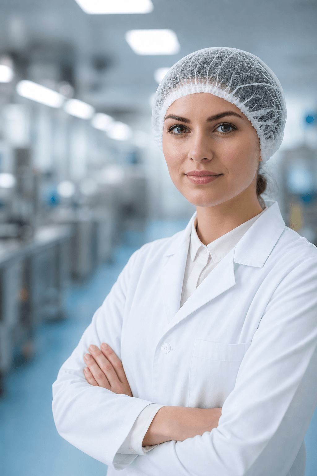 Doctor in lab coat smiles at the camera