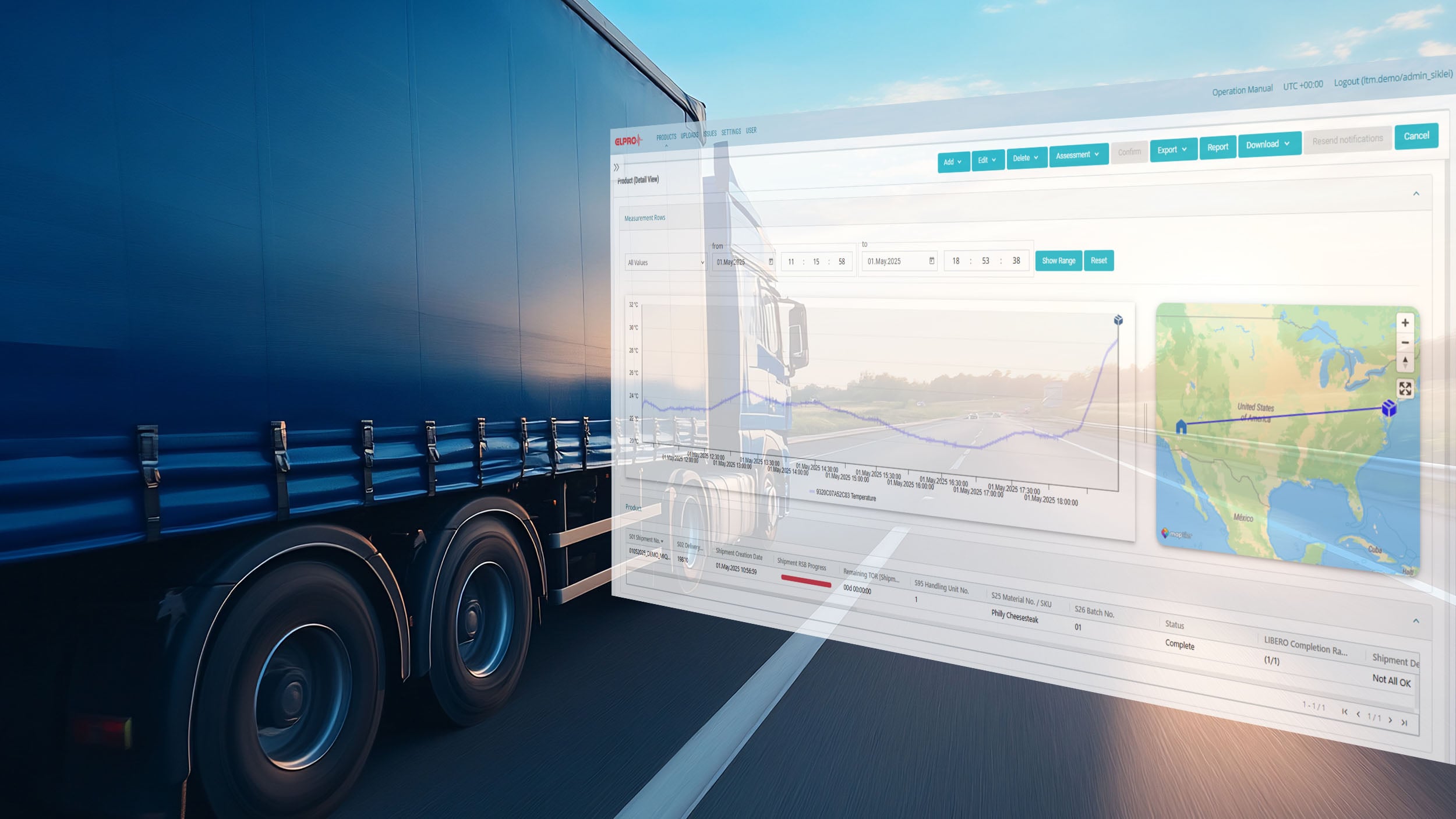 Transport Logistic with Software Dashboard